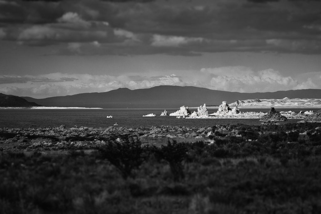 Mono Lake on a moody afternoon. Monochrome, Mono County